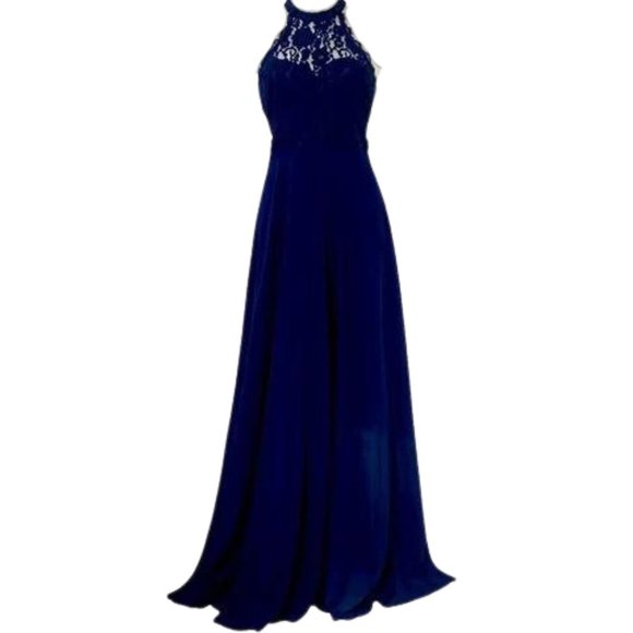 Lulu's Dance All Evening  Navy Blue Lace Maxi Dress Size S - Picture 3 of 5